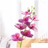 Dekorativa blommor kransar 7/11 huvuden konstgjord fjäril orc falska phalaenopsis krukväxter