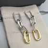 Earrings earrings designer Color jewelry bijoux Double woman fashion earring Jewelry Twisted luxury Four Ring Buckle Chain Dy High Quality Accessories