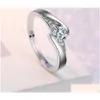 Wedding Rings Wholesale Of Eight Hearts And Arrows Zircon Imitation Mosang Stone Rings For Women Mens Six Claw Wedding Drop Delivery Dh2Vl