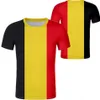 Belgia męska młodzieżowa Towala Niestandardowa nazwa Numer Bel Belgique Belgien Black T-shirt Be French Belgie Print Po Nation Flag Clo204z