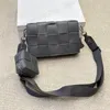torebki designerskie torebki kaseta tkana torba klapy projektanci oryginalna skóra kontrola torba crossbody Mężczyznę Messenger Czarna torba na ramię