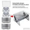 바베큐 그릴 휴대용 접이식 그릴 난방 스토브 mtifunction 캠 바베큐 랙 순 장작 스테인리스 스틸 드롭 배달 홈 DH5O6
