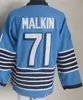 Man Vintage Hockey 71 Evgeni Malkin Jersey Retro CCM 87 Sidney Crosby Classic Team Color Black White Blue Yellow Hafd i szycie na emeryturę Pure Cotton High