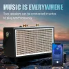 Nowy retro głośnik Bluetooth drewniany przenośny TWS subwoofer wielofunkcyjny zewnętrzny dźwięk pudełka karaoke bezprzewodowe mikrofon stereo dźwiękowy