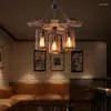 Lampy wiszące przemysłowe retro linę żyrandol restauracja salon salon doniczkowy sklep lampa lampa drewniana lampka kroplica