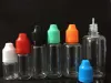 wholesale Flacone contagocce in PET liquido da 500 pezzi E con tappi colorati a prova di bambino Punte lunghe e sottili Bottiglie con ago in plastica trasparente