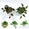 Couronnes de fleurs décoratives fleur de simulation fausses feuilles de lierre artificielle pièce de cuivre herbe plante verte bureau bonsaï plantes bureau à domicile Dh5Vb