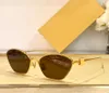 Cat Eye Sungass Sungasses Gold Metal Frame / brun Femmes ombragées Designer Lunettes de soleil Shades UV400 Eyewear avec boîte