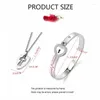 Bangle Heart Lock Love-Bracett Pendant för Key Chain Necklace Lover Jewelry Set
