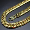 Kedjor 19mm bredt rostfritt stål Curb Cuban Link Chain Halsband för pojkar manlig grossist guldfärg män charm smycken