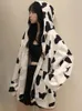 Kvinnors hoodies houzhou harajuku y2k överdimensionerad blixtlås med mjölk koreansk mode kpop streetwear zip up hooded sweatshirt kvinnor 2023 hösten