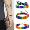 10 st Rainbow Love Pride Armband Handgjorda flätade vänskapsträngarmband Gay lesbisk justerbar storlek älskare smycken12898