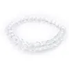 Transparente 8mm facetado cristal frisado pulseira para mulheres estilo simples elástico pulseiras 20 pçs / lote 292F