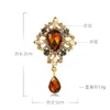 Designer Luxury Brooch Luxury Crystal Brooch Fashion Fur Coat Corsage Baroque Water Drop Pin Accessories