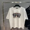 22SS män kvinnor designers t shirt tee modell brev paris tryck kort hylsa besättning hals streetwear svart vit grå xinxinbuy xs-l289v