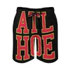 Men's Shorts Atl Hoe-Red & Neon Men'S Beach Board Bermuda Surfing Swim Hoe Atlanta Georgia Red Volt HawksMen's199A