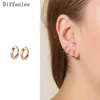 585 Gold color Mini Slim Trend Hip-hop Huggie Circle Small Hoop Earrings For Women Fashion Gift for Kids Girls Baby Children1236x