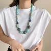 Chokers Trendy Colorful Acrylic Beaded Chain Necklace For Women Statement Long Big Resin Women Necklace Jewelry Korean Gifts 231006