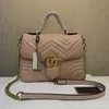 Nouveau sac femme en cuir avec boîte sac à main épaule GG sacs sac à main avec chaîne vert rose couleur mode luxe zig zag en gros