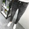 Jeans Homme Streetwear Hip Hop Homme Très Skinny Ripped Stretch Denim Jeans Pantalon Slim Fit Noir Blanc Bleu Foncé Bleu Clair Jeans J231006