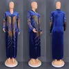 Plus Size Kleider Größe Samt Afrikanische Party für Frauen Dashiki Diamant Bodycon Hochzeit Abendkleider Mode Kaftan Türkische Outfits 231005