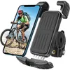 Support de téléphone pour guidon de vélo de montagne, moto, VTT, scooter, pince de montage, clip rotatif à 360° pour iPhone 15 14 Pro Max S9, S10 Plus 4,7 - 6,8 téléphone intelligent portable