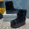 Boots Shearling apres ski booties 1U032N white Snow Boots Womens Winter Boots Show Same Warm Non slip Rubber Sole boots platform boots Lug tread fashion after ski boot