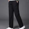 Pantalon pour hommes Zipper Hommes Polyvalent Cargo Élastique Taille moyenne Jambe large Plus Taille Couleur unie Lisse Coton doux Sports