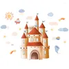 Adesivos de Parede Castelo Adorável para Crianças Quarto Conto de Fadas Desenhos Animados DIY Decoração Menina Menino Presente Mural Poster