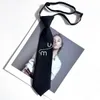 Designer män kläder kostymer för män män brev slips siden slips svart blå jacquard fest bröllop affär vävd modedesign slipsar män designer slips