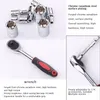 스크루 드라이버 YouPin PCSSET MultiFunctionL Ratchet Wrench Set Professional Mechanic Repasion Tools Combinic Kit with Carry Socket Wrench 231005