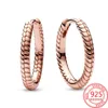 Orecchini a cerchio Accessori per gioielli in stile cool da donna in argento sterling 925 con osso di serpente rosa oro