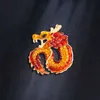 Designer Luxury Brosch Creative New Alloy Droping Oil Tolv Zodiac Dragon Breast Pin Men's Chest Flower Super Clothing Pin Accessories