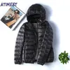 Women's Down Parkas Women Thin Down Jacket White Duck Ultralight Jackets Autumn And Winter Warm Coats 6XL 7XL 8XL Portable Outwear 231005