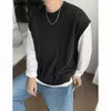 Kamizelki męskie jesienne morel czarny sweter kamizelki menu ciepła moda swobodna dzianina koreańska luźna luźna crewneck męska męska