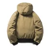 Men s Down Parkas Winter Retro Hooded Flight Jacket Outdoor Windproof Warm White Duck Coat Unisex Puffer Jackets 231005