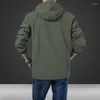 Vestes pour hommes Mode Menswear Printemps Automne Hommes Coupe-vent à capuche imperméable doublure en maille manteau décontracté vêtements tactiques militaires