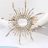 Pins Brooches High Quality Sun Shape Brooch For Women Men Prong Setting Crystals Color Broches Hijab Pins Scarf Buckles Plastron 2628