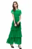 Damskie sukienki na pasie startowe V Szyjki krótkie rękawy Ruche Gorsice warstwy Eleganckie modne projektanta imprezowa suknia balowa