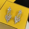 Boucles d'oreilles de luxe en diamant et argent pour femmes, Design avec lettre F, cadeau de charme-77