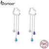 Couchette d'oreille 925 Boucles d'oreilles à longue chaîne en argent sterling pour femmes nuage et zircone pluviale suspendue à oreilles bijoux coréens bse220 231005