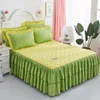 Bed Skirt Solid Color Elastic Thickened Velvet Bunk Mattress Protective Cover Bedding Non-Slip Breathable King Individual Pillowcase