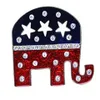 Grand Old Party GOP Symbol Patriotic Elephant Brooch Pin254D