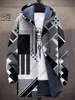 Misto lana da uomo stampato in 3D invernale con cappuccio unisex retrò geometrico gradiente artistico modello peluche ispessito a maniche lunghe giacca calda casual DY10 231005