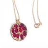 Pendentif Colliers Vintage Fruit Frais Rouge Grenat Collier Classique Or Couleur Résine Pierre Grenade Bijoux Pour Femmes Cadeau2930