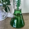 Bong Perc Beaker a spirale verde alto 16,7 pollici - Tiri fluidi e design elegante