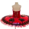 Palco desgaste brilhante de alta qualidade profissional tamanho personalizado clássico adulto meninas vermelho preto pássaro ballet tutu trajes