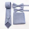 Bow Ties Classic 6 5 cm 100 Cotton Tie Tie Pocket مربع أزياء الرجال والأطفال