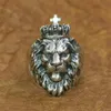 Cluster Rings LINSION 925 Sterling Silver Lion King Ring Mens Biker Punk Animal TA190 US Size 7-15224I