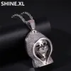 Collier avec pendentif crâne de mort noir glacé, Micro pavé de laboratoire en Zircon plaqué or blanc, bijoux Hip Hop pour hommes, cadeau 324R